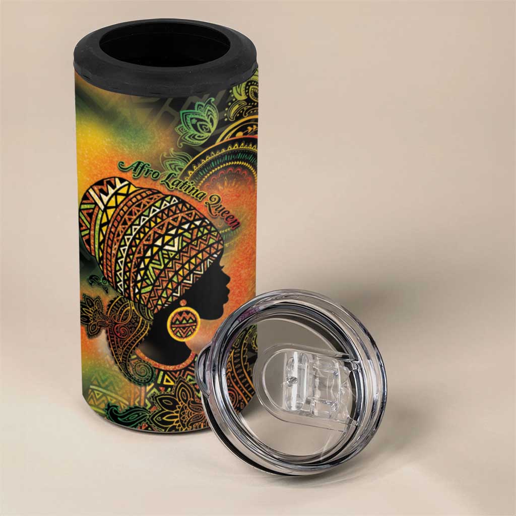 Black Women 4 in 1 Can Cooler Tumbler Afro Latina Queen - Wonder Print Shop