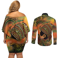 Black Women Couples Matching Off Shoulder Short Dress and Long Sleeve Button Shirt Afro Latina Queen - Wonder Print Shop