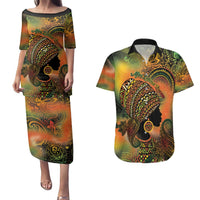 Black Women Couples Matching Puletasi and Hawaiian Shirt Afro Latina Queen - Wonder Print Shop