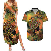 Black Women Couples Matching Summer Maxi Dress and Hawaiian Shirt Afro Latina Queen - Wonder Print Shop