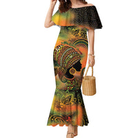 Black Women Family Matching Mermaid Dress and Hawaiian Shirt Afro Latina Queen - Wonder Print Shop