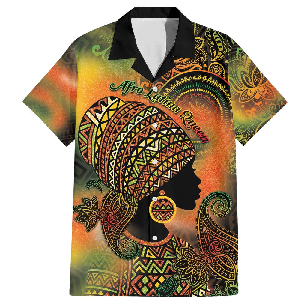 Black Women Family Matching Off Shoulder Maxi Dress and Hawaiian Shirt Afro Latina Queen - Wonder Print Shop