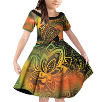 Black Women Family Matching Off Shoulder Short Dress and Hawaiian Shirt Afro Latina Queen - Wonder Print Shop