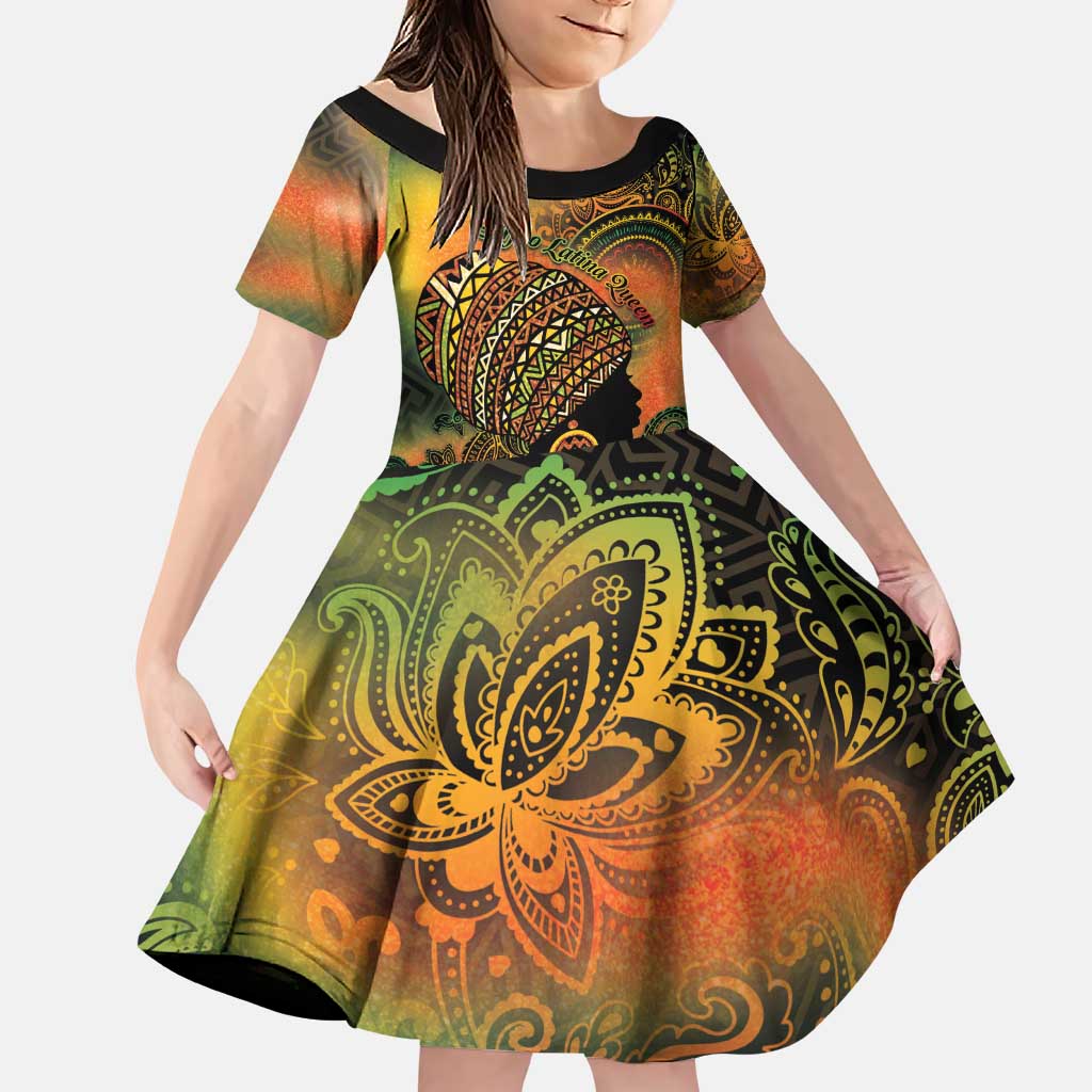 Black Women Family Matching Puletasi and Hawaiian Shirt Afro Latina Queen - Wonder Print Shop