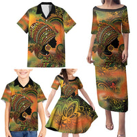 Black Women Family Matching Puletasi and Hawaiian Shirt Afro Latina Queen - Wonder Print Shop