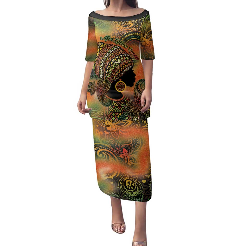 Black Women Family Matching Puletasi and Hawaiian Shirt Afro Latina Queen - Wonder Print Shop