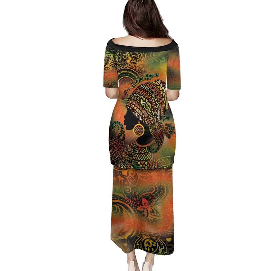 Black Women Family Matching Puletasi and Hawaiian Shirt Afro Latina Queen - Wonder Print Shop