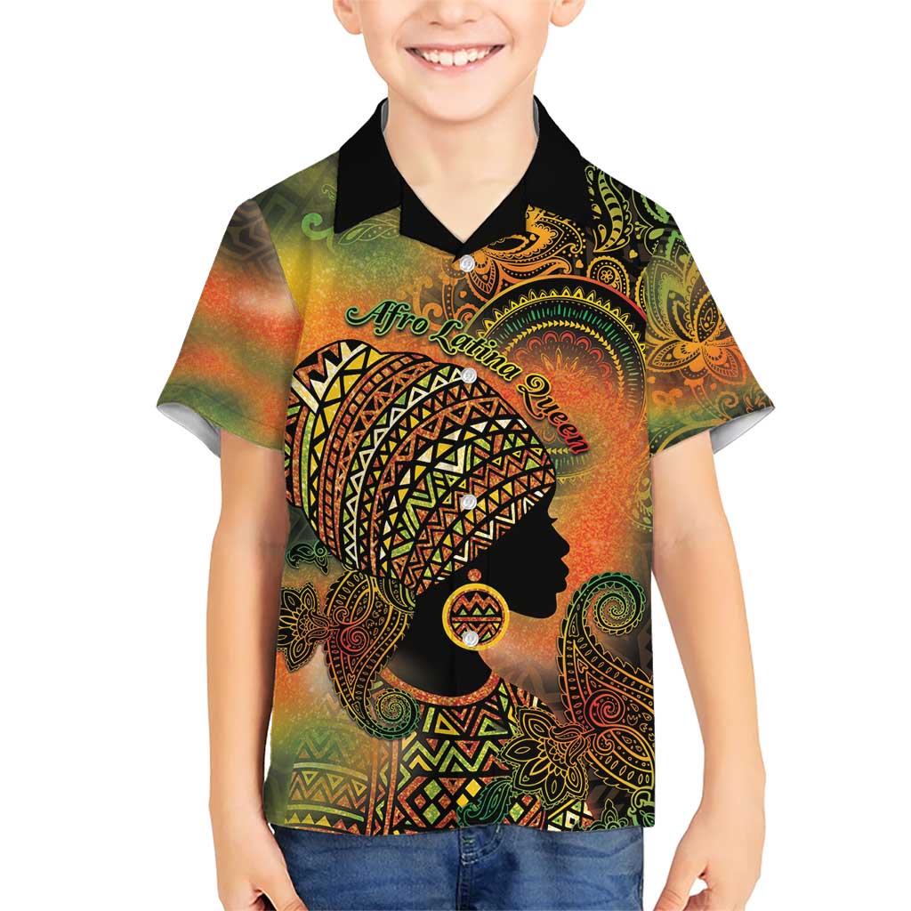 Black Women Family Matching Short Sleeve Bodycon Dress and Hawaiian Shirt Afro Latina Queen - Wonder Print Shop