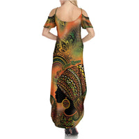 Black Women Family Matching Summer Maxi Dress and Hawaiian Shirt Afro Latina Queen - Wonder Print Shop