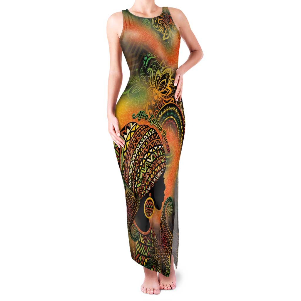 Black Women Family Matching Tank Maxi Dress and Hawaiian Shirt Afro Latina Queen - Wonder Print Shop