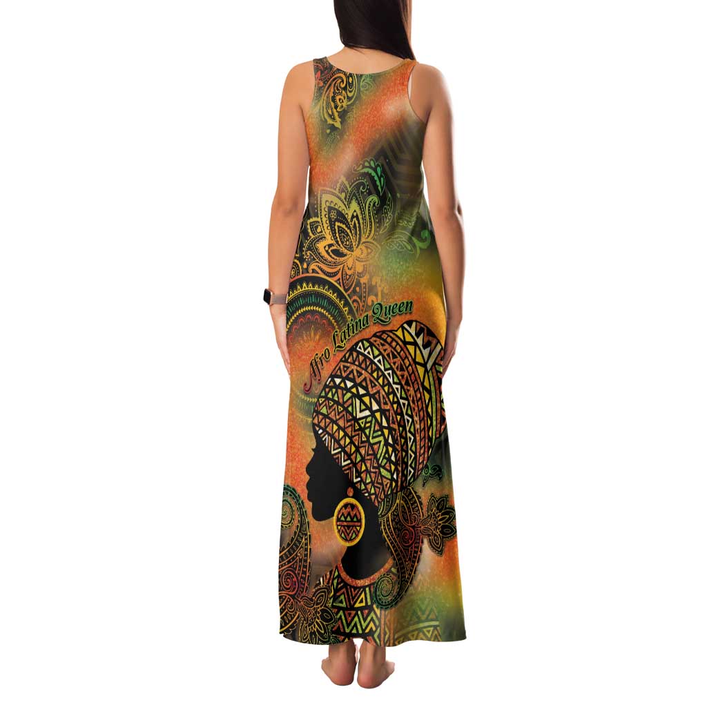 Black Women Family Matching Tank Maxi Dress and Hawaiian Shirt Afro Latina Queen - Wonder Print Shop