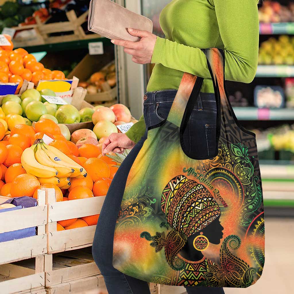 Black Women Grocery Bag Afro Latina Queen - Wonder Print Shop