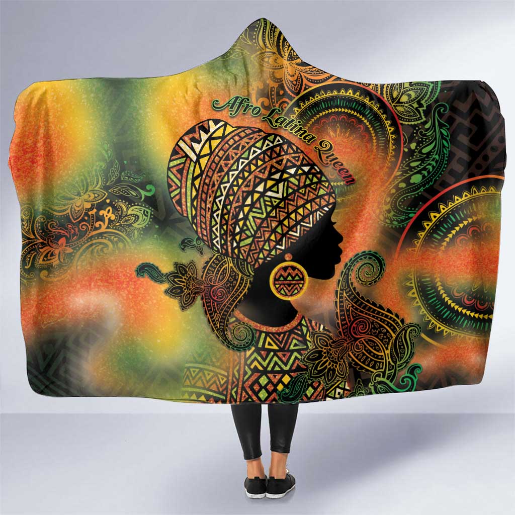 Black Women Hooded Blanket Afro Latina Queen - Wonder Print Shop