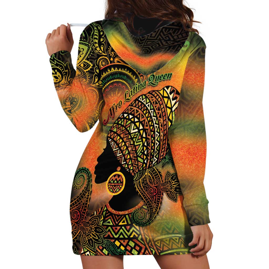 Black Women Hoodie Dress Afro Latina Queen - Wonder Print Shop