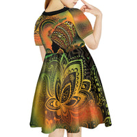 Black Women Kid Short Sleeve Dress Afro Latina Queen - Wonder Print Shop
