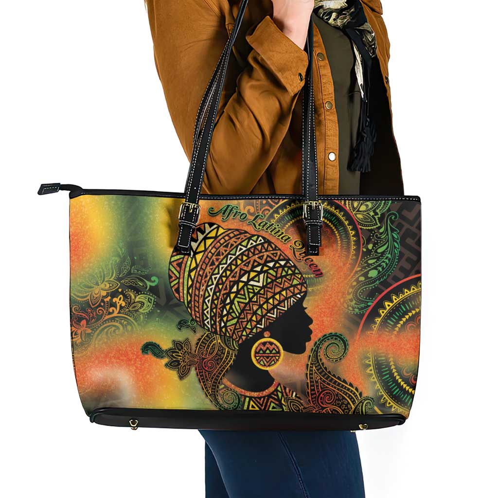Black Women Leather Tote Bag Afro Latina Queen - Wonder Print Shop