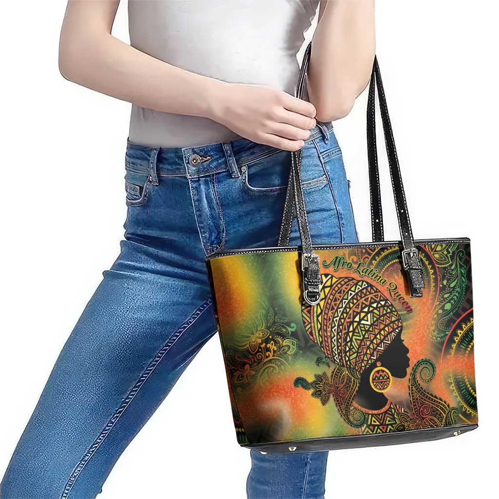 Black Women Leather Tote Bag Afro Latina Queen - Wonder Print Shop