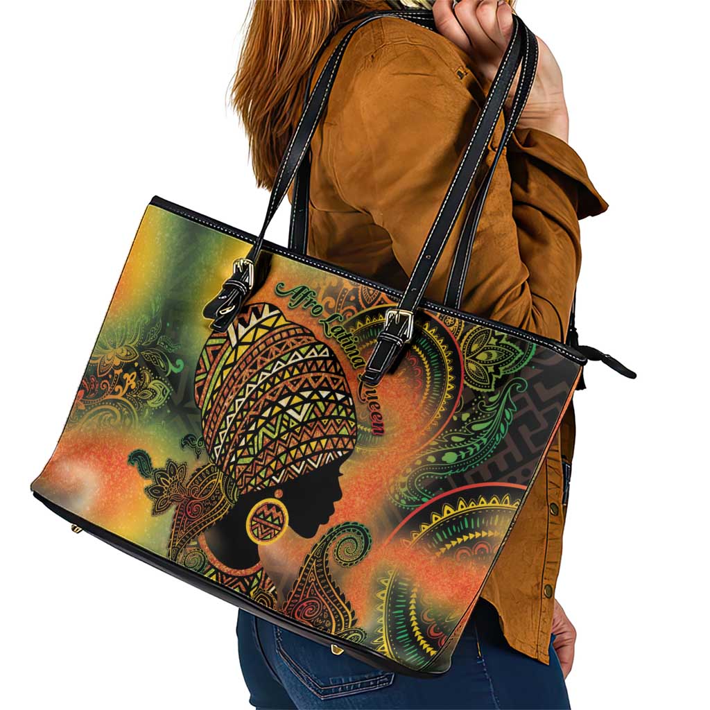 Black Women Leather Tote Bag Afro Latina Queen - Wonder Print Shop