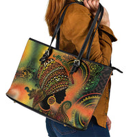 Black Women Leather Tote Bag Afro Latina Queen - Wonder Print Shop
