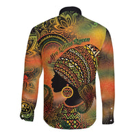 Black Women Long Sleeve Button Shirt Afro Latina Queen - Wonder Print Shop