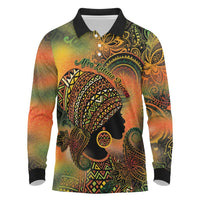 Black Women Long Sleeve Polo Shirt Afro Latina Queen - Wonder Print Shop