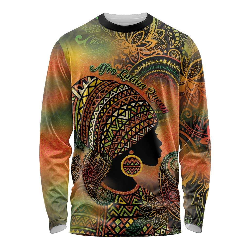 Black Women Long Sleeve Shirt Afro Latina Queen - Wonder Print Shop