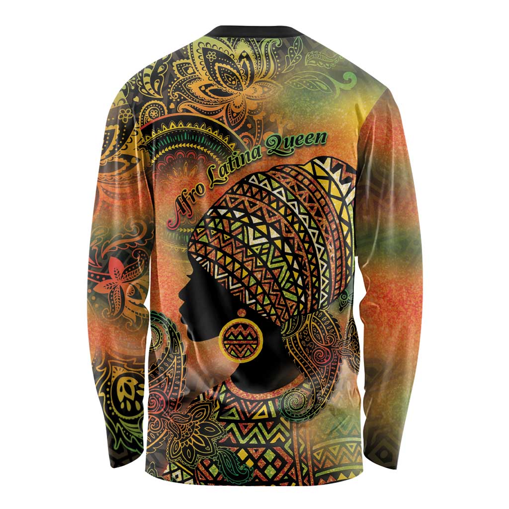 Black Women Long Sleeve Shirt Afro Latina Queen - Wonder Print Shop