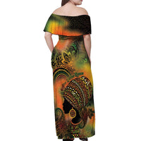 Black Women Off Shoulder Maxi Dress Afro Latina Queen - Wonder Print Shop