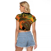 Black Women Raglan Cropped T Shirt Afro Latina Queen - Wonder Print Shop