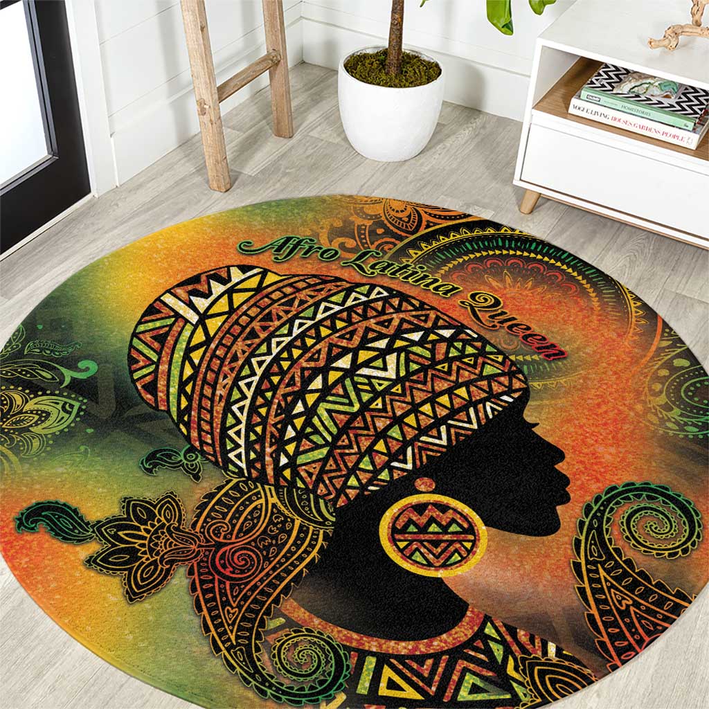 Black Women Round Carpet Afro Latina Queen - Wonder Print Shop