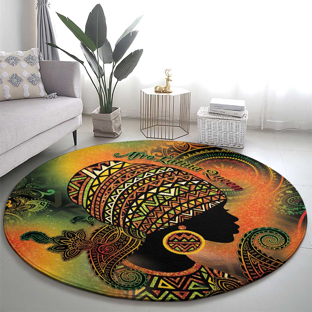 Black Women Round Carpet Afro Latina Queen - Wonder Print Shop