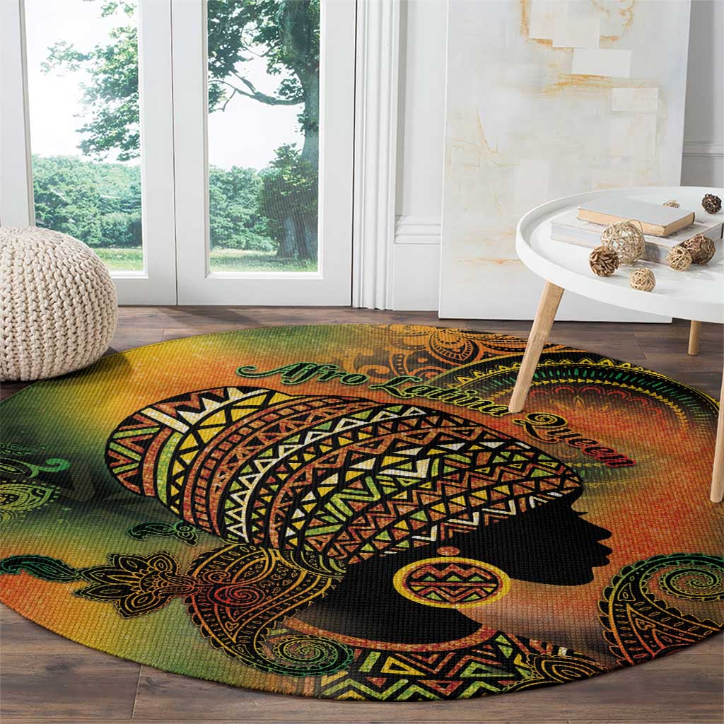 Black Women Round Carpet Afro Latina Queen - Wonder Print Shop
