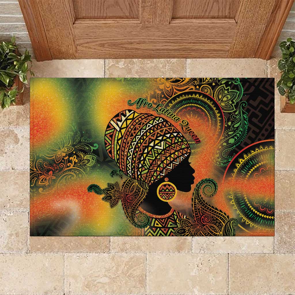 Black Women Rubber Doormat Afro Latina Queen - Wonder Print Shop