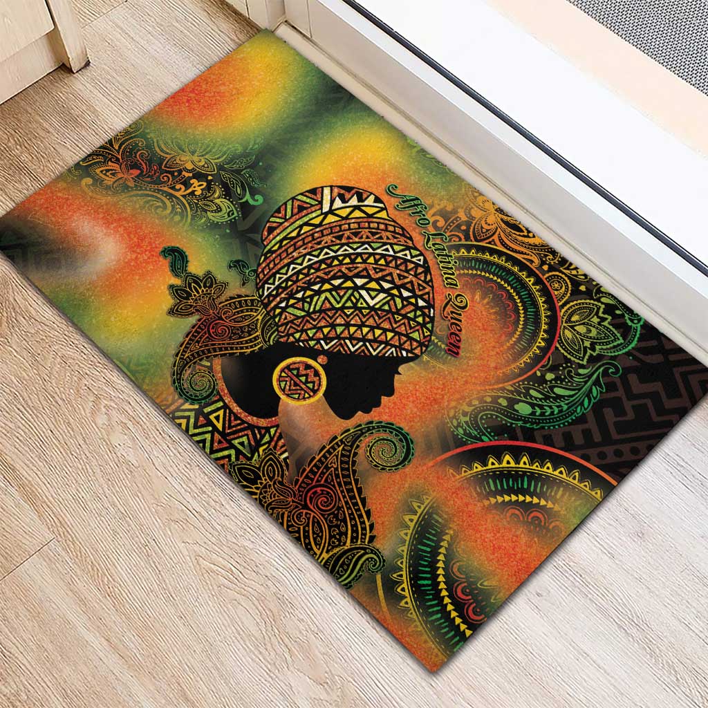 Black Women Rubber Doormat Afro Latina Queen - Wonder Print Shop
