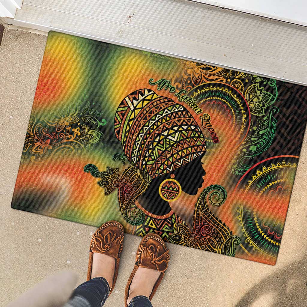Black Women Rubber Doormat Afro Latina Queen - Wonder Print Shop