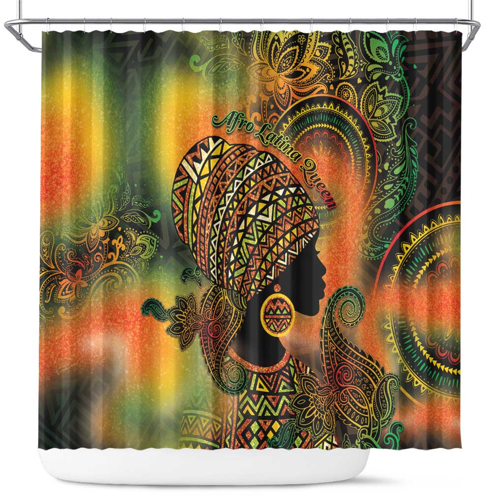 Black Women Shower Curtain Afro Latina Queen - Wonder Print Shop