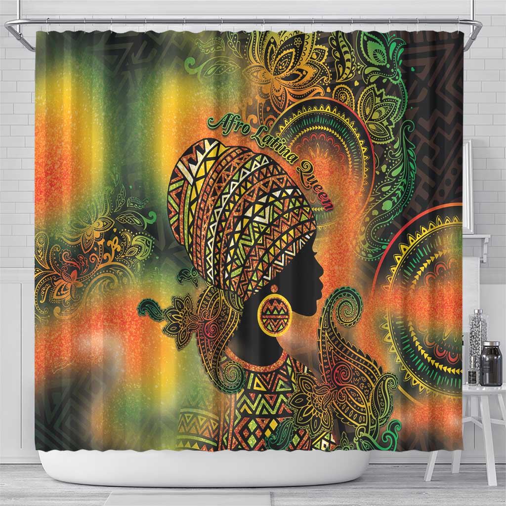 Black Women Shower Curtain Afro Latina Queen - Wonder Print Shop