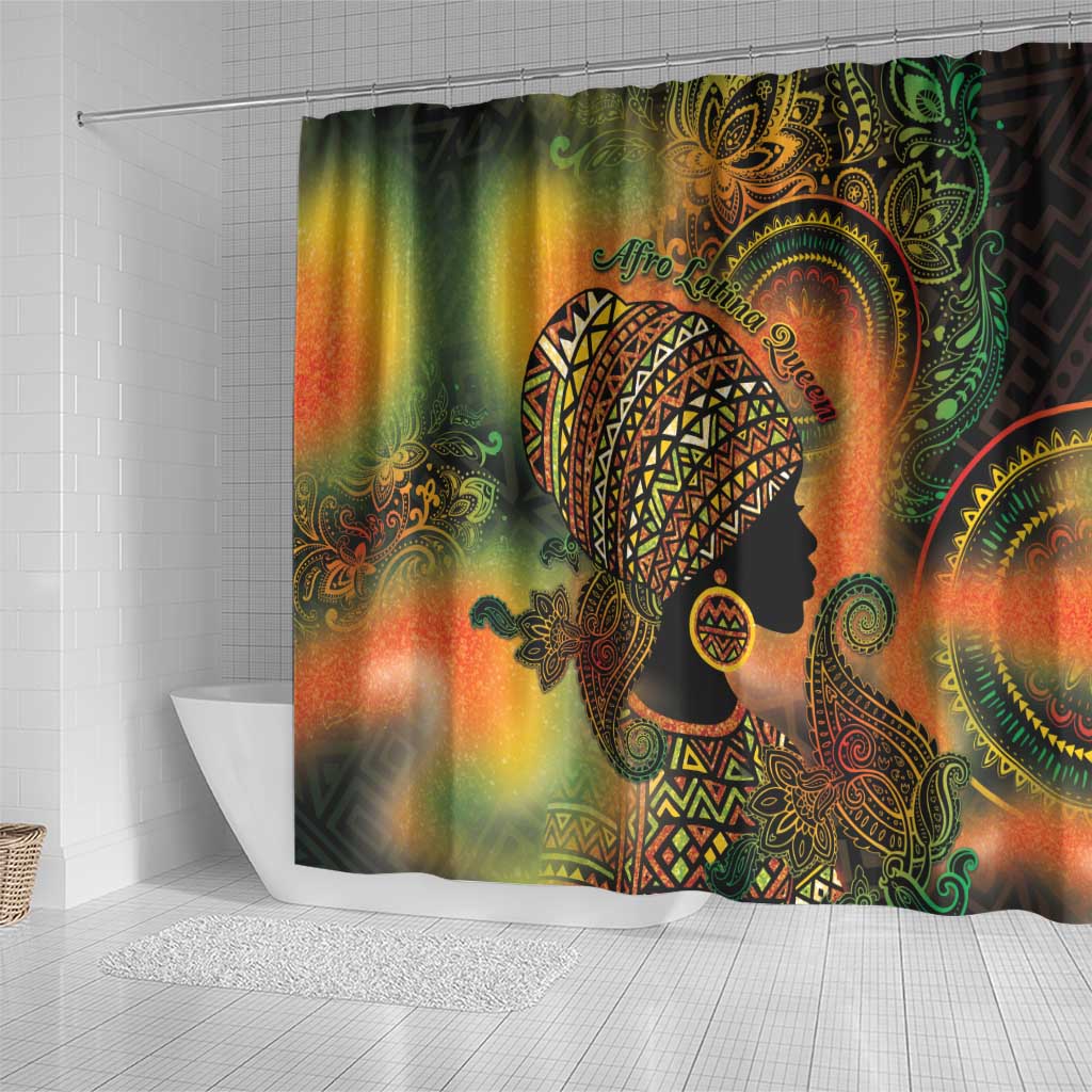 Black Women Shower Curtain Afro Latina Queen - Wonder Print Shop