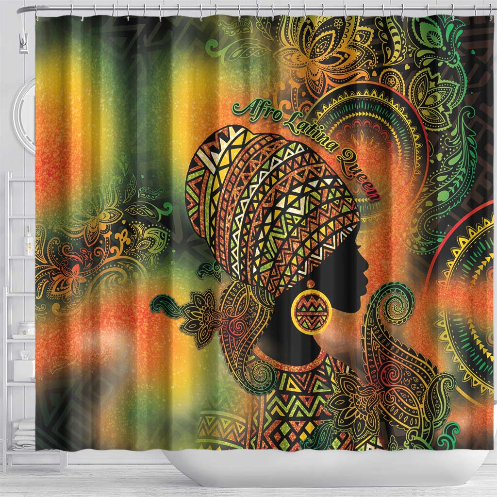 Black Women Shower Curtain Afro Latina Queen - Wonder Print Shop