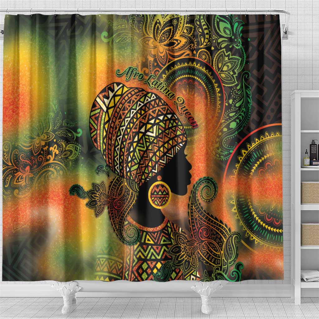 Black Women Shower Curtain Afro Latina Queen - Wonder Print Shop