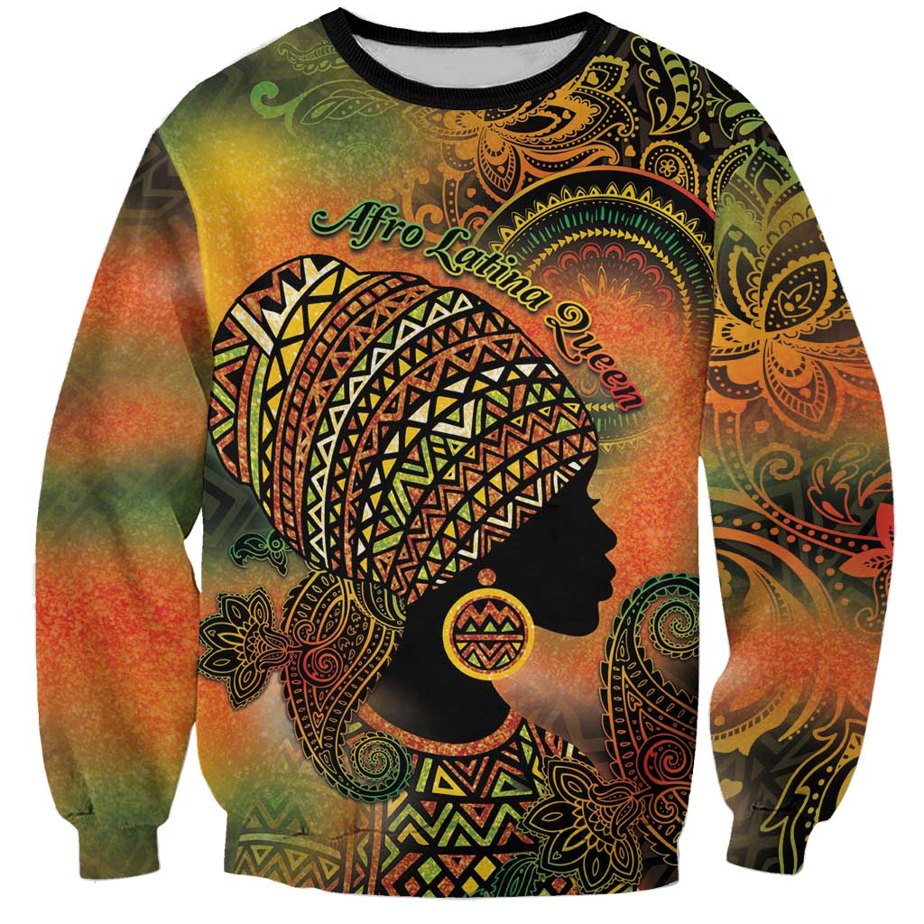 Black Women Sweatshirt Afro Latina Queen - Wonder Print Shop