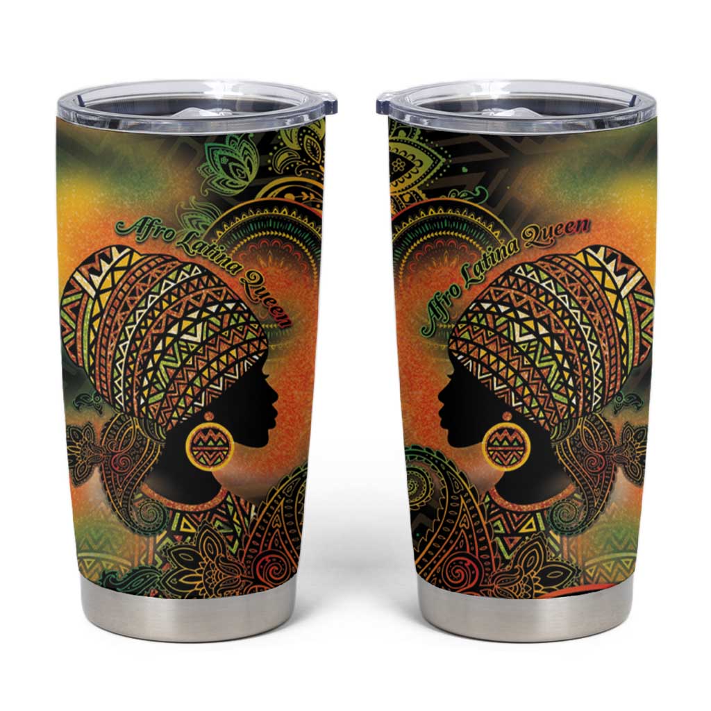 Black Women Tumbler Cup Afro Latina Queen - Wonder Print Shop