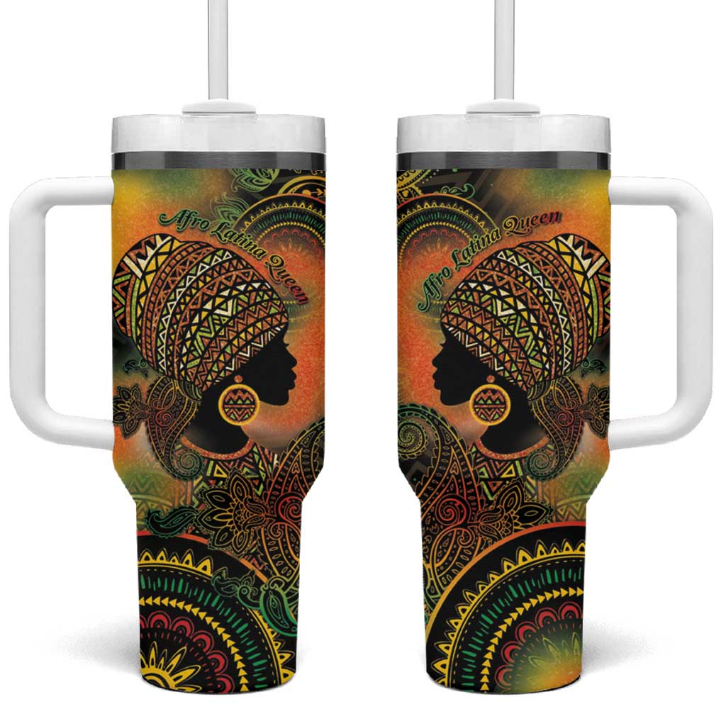 Black Women Tumbler With Handle Afro Latina Queen - Wonder Print Shop