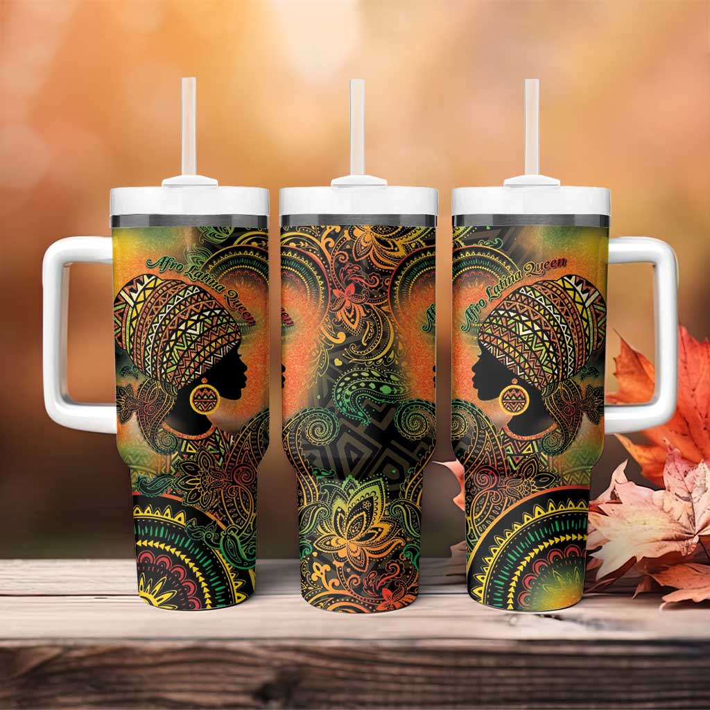 Black Women Tumbler With Handle Afro Latina Queen - Wonder Print Shop