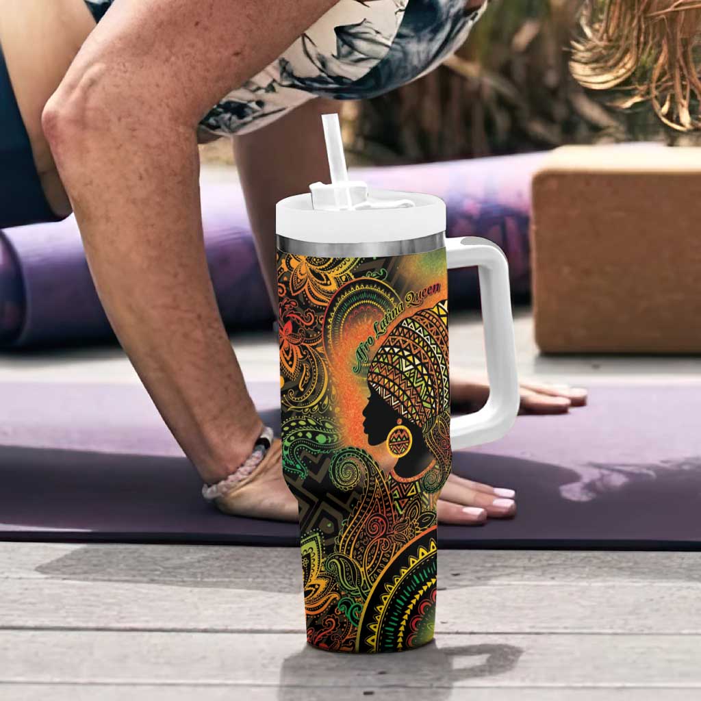 Black Women Tumbler With Handle Afro Latina Queen - Wonder Print Shop