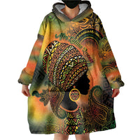 Black Women Wearable Blanket Hoodie Afro Latina Queen - Wonder Print Shop
