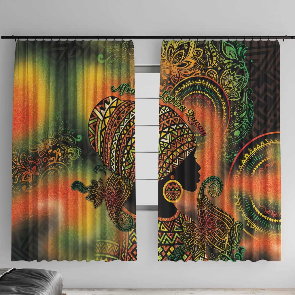 Black Women Window Curtain Afro Latina Queen - Wonder Print Shop