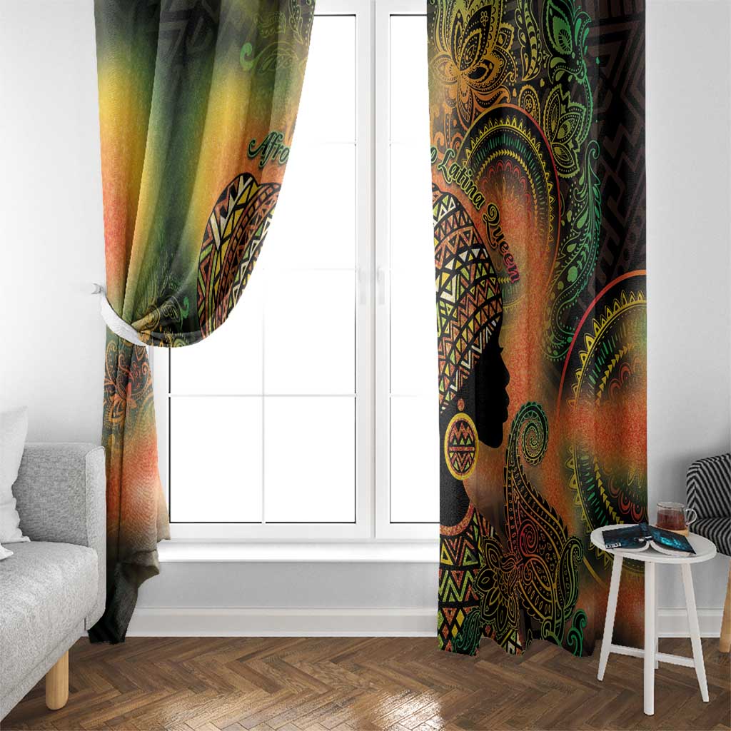 Black Women Window Curtain Afro Latina Queen - Wonder Print Shop