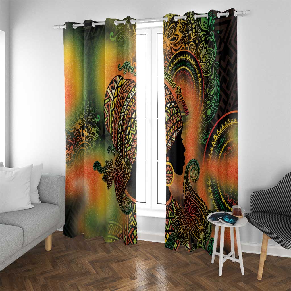 Black Women Window Curtain Afro Latina Queen - Wonder Print Shop