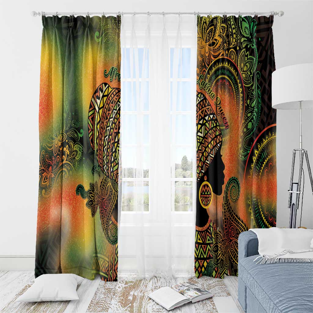 Black Women Window Curtain Afro Latina Queen - Wonder Print Shop